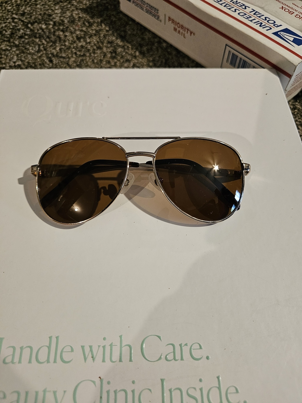 Men's Aviator Sunglasses - Brown Lenses, Silver Frame